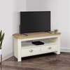 Highgate Cream and Oak Wooden Corner TV Unit