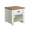 Highgate Cream and Oak Wooden 1 Drawer Lamp Table