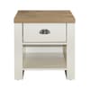 Highgate Cream and Oak Wooden 1 Drawer Lamp Table