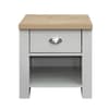 Highgate Grey and Oak Wooden 1 Drawer Lamp Table