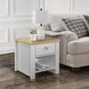 Highgate Grey and Oak Wooden 1 Drawer Lamp Table