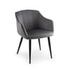 Hobart Grey Velvet Fabric Dining Chair x 2