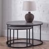 Staten Grey Round Concrete Nest of Coffee Tables