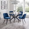 Burgess Blue Velvet Fabric Dining Chair x 2