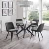 Burgess Grey Velvet Fabric Dining Chair x 2