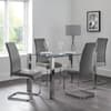 Enzo Glass and Metal Dining Table