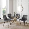 Montero Glass and Metal Dining Table