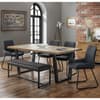 Soho Black Leather Dining Bench