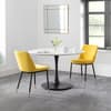 Holland White Marble Round Pedestal Dining Table