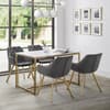 Scala White and Gold Marble Dining Table