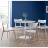 Blanco White Metal Round Pedestal Dining Table