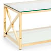 Miami Gold Glass and Metal Coffee Table