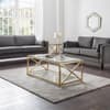 Miami Gold Glass and Metal Coffee Table