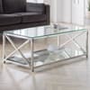Miami Silver Glass and Metal Coffee Table