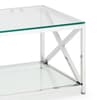 Miami Silver Glass and Metal Coffee Table