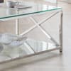 Miami Silver Glass and Metal Coffee Table