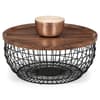 Smithson Walnut Wooden and Metal Round Coffee Table