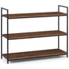 Tribeca Walnut Wooden and Metal Low Bookcase