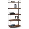 Tribeca Walnut Wooden and Metal Tall Bookcase