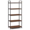 Tribeca Walnut Wooden and Metal Tall Bookcase