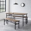 Carnegie Elm Wooden and Metal Dining Table