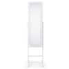 Prima White Wooden Jewel Storage Standing Mirror