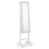 Prima White Wooden Jewel Storage Standing Mirror
