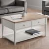 Provence Light Grey Wooden 2 Drawer Coffee Table