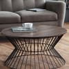 Jersey Walnut Wooden and Metal Round Coffee Table