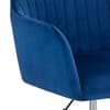 Kahlo Blue Velvet Fabric Office Chair