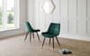 Kensington Wooden Extending Dining Table with Hadid Green Chairs Dining Set