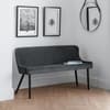 Luxe Grey Velvet Fabric High Dining Bench