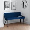 Luxe Blue Velvet Fabric High Dining Bench