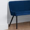 Luxe Blue Velvet Fabric High Dining Bench