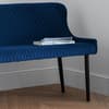 Luxe Blue Velvet Fabric High Dining Bench
