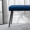 Luxe Blue Velvet Fabric Low Dining Bench
