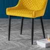 Luxe Mustard Velvet Fabric Dining Chair x 2