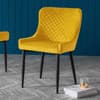 Luxe Mustard Velvet Fabric Dining Chair x 2