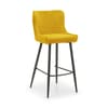 Luxe Mustard Velvet Fabric Bar Stool