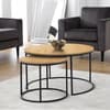 Bellini Oak Metal Nest of Coffee Tables