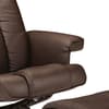 Malmo Brown Leather Recliner Chair and Stool