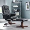 Malmo Black Leather Massage Recliner Chair and Stool