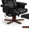 Malmo Black Leather Massage Recliner Chair and Stool