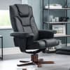 Malmo Black Leather Massage Recliner Chair and Stool