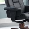 Malmo Black Leather Massage Recliner Chair and Stool
