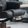 Malmo Black Leather Massage Recliner Chair and Stool