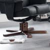 Malmo Black Leather Massage Recliner Chair and Stool