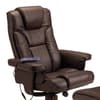 Malmo Brown Leather Massage Recliner Chair and Stool