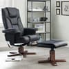Malmo Black Leather Massage Recliner Chair and Stool