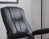 Memphis Black Leather Swivel Chair and Footstool
